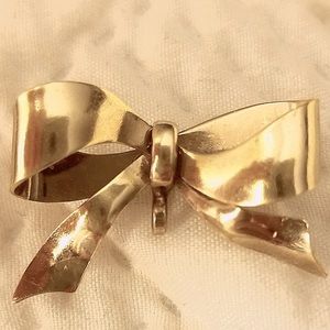 Vintage 12kt GF Bow Brooch Pin Pendant Estate Signed Carl Art